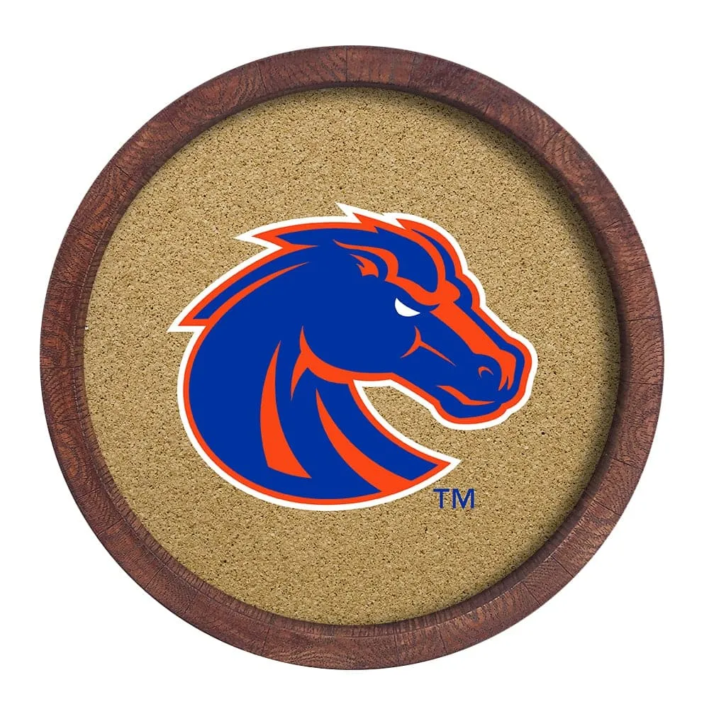 Boise State Broncos: "Faux" Barrel Framed Cork Board