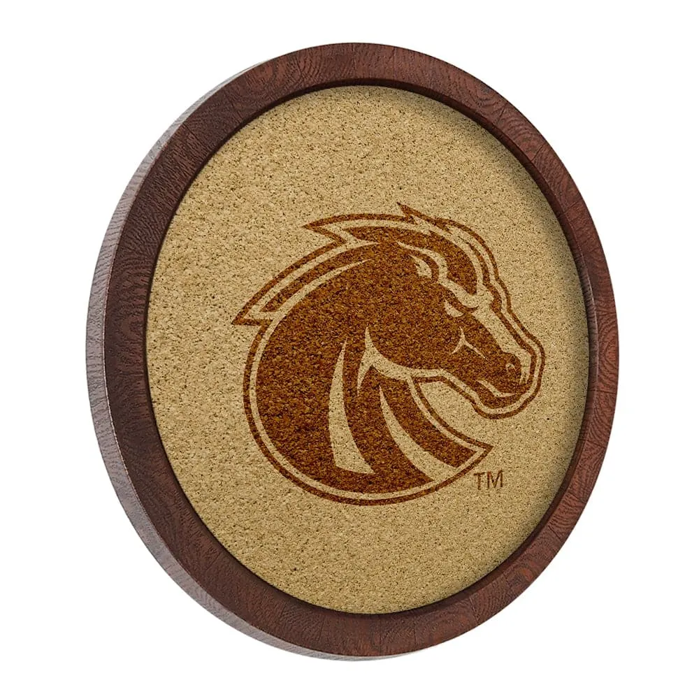 Boise State Broncos: "Faux" Barrel Framed Cork Board