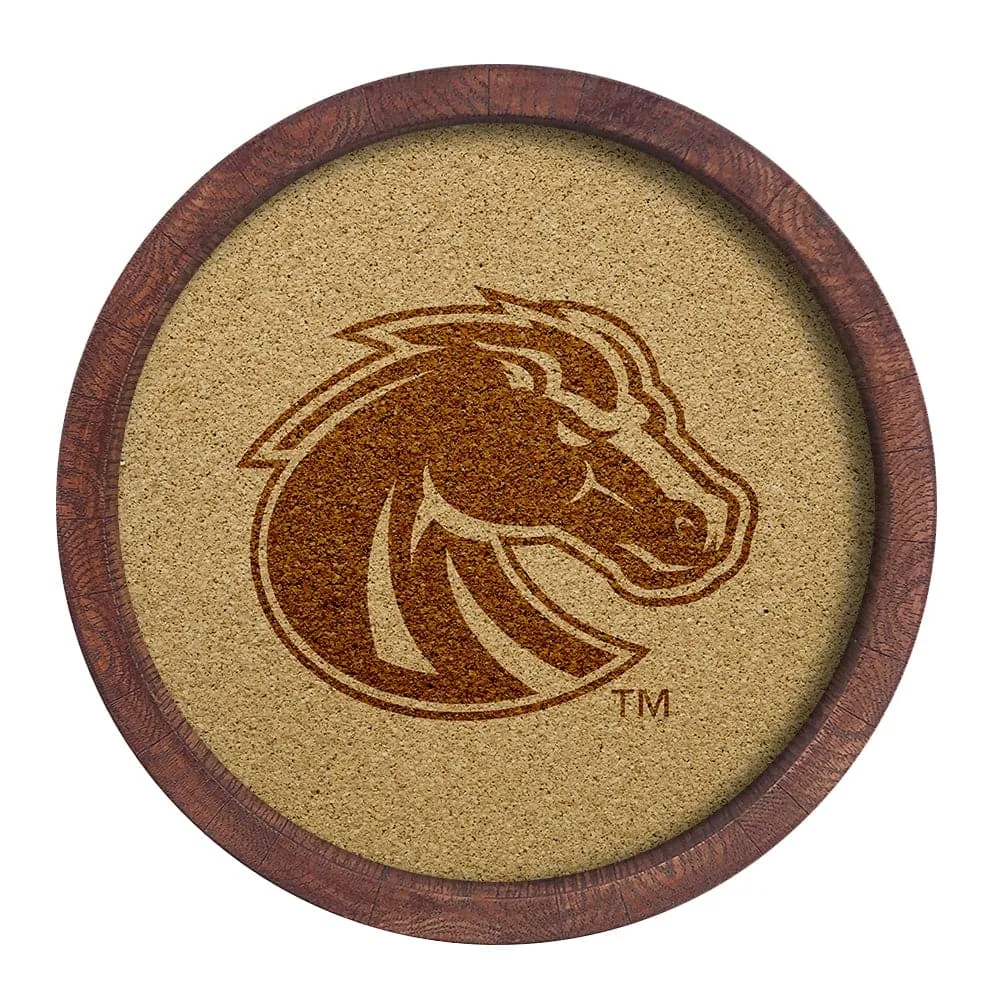 Boise State Broncos: "Faux" Barrel Framed Cork Board
