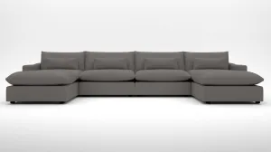 Bouldin 166" Sofa W. Double Ottomans