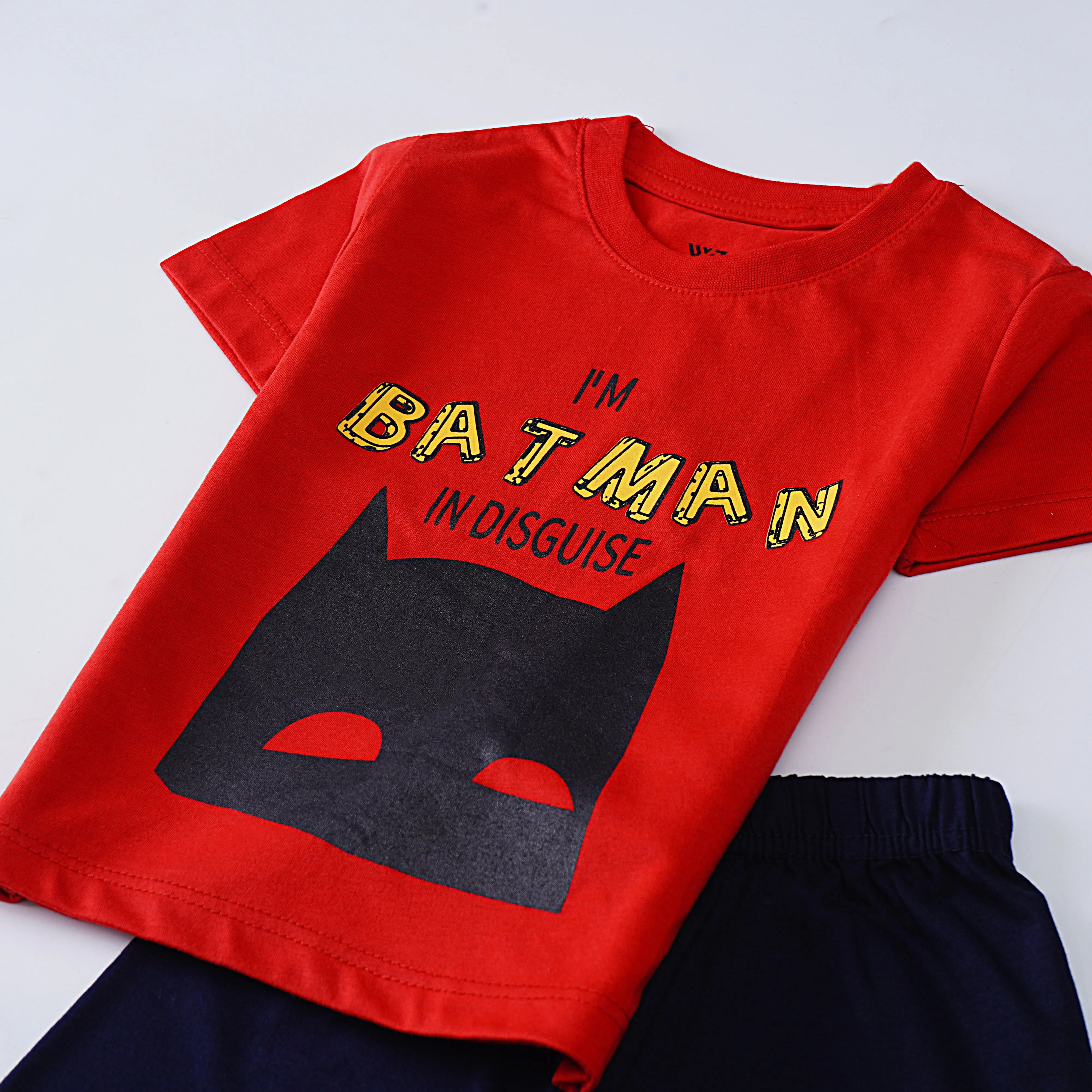 Boys Half Sleeves 2 Piece Suit (batman)