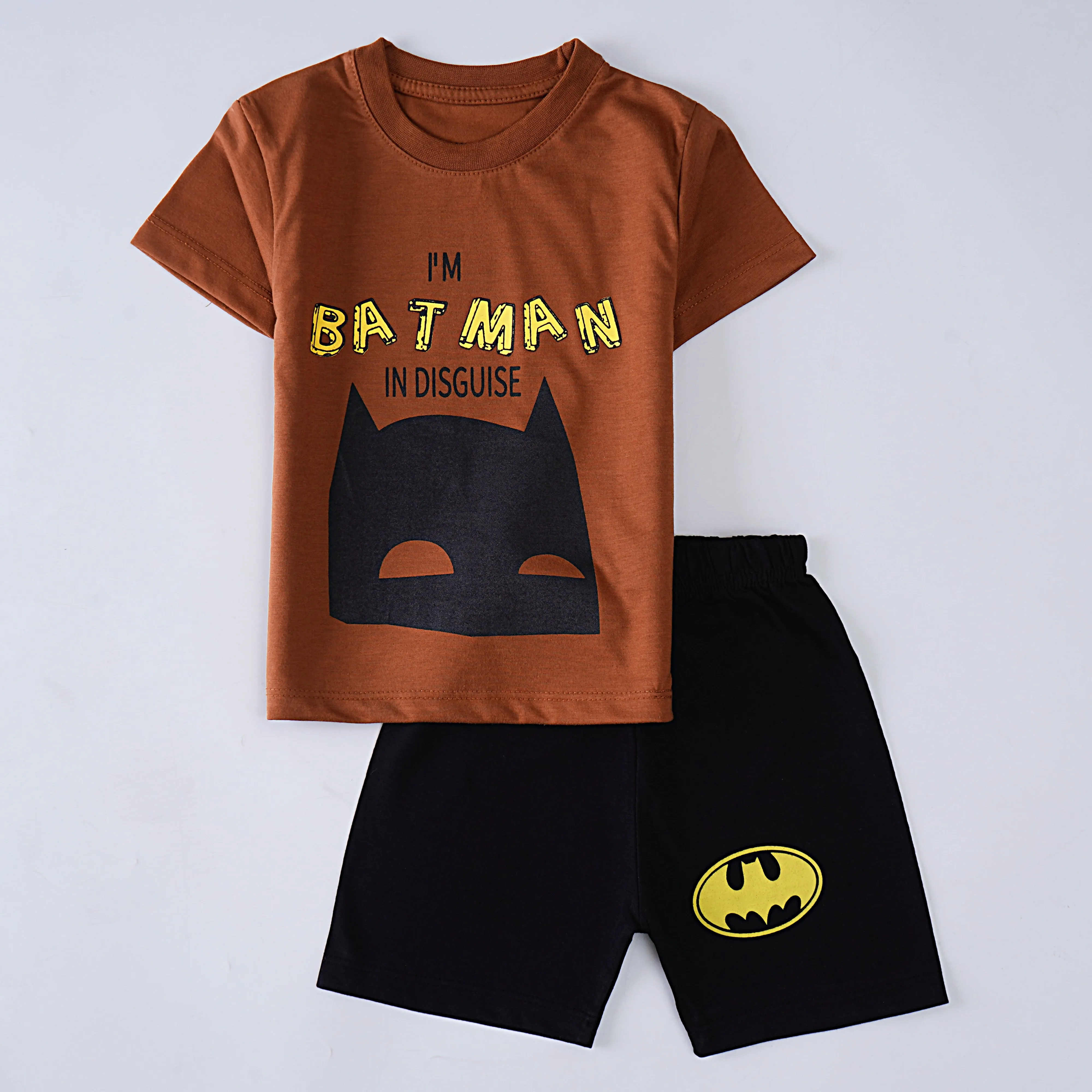 Boys Half Sleeves 2 Piece Suit (batman)