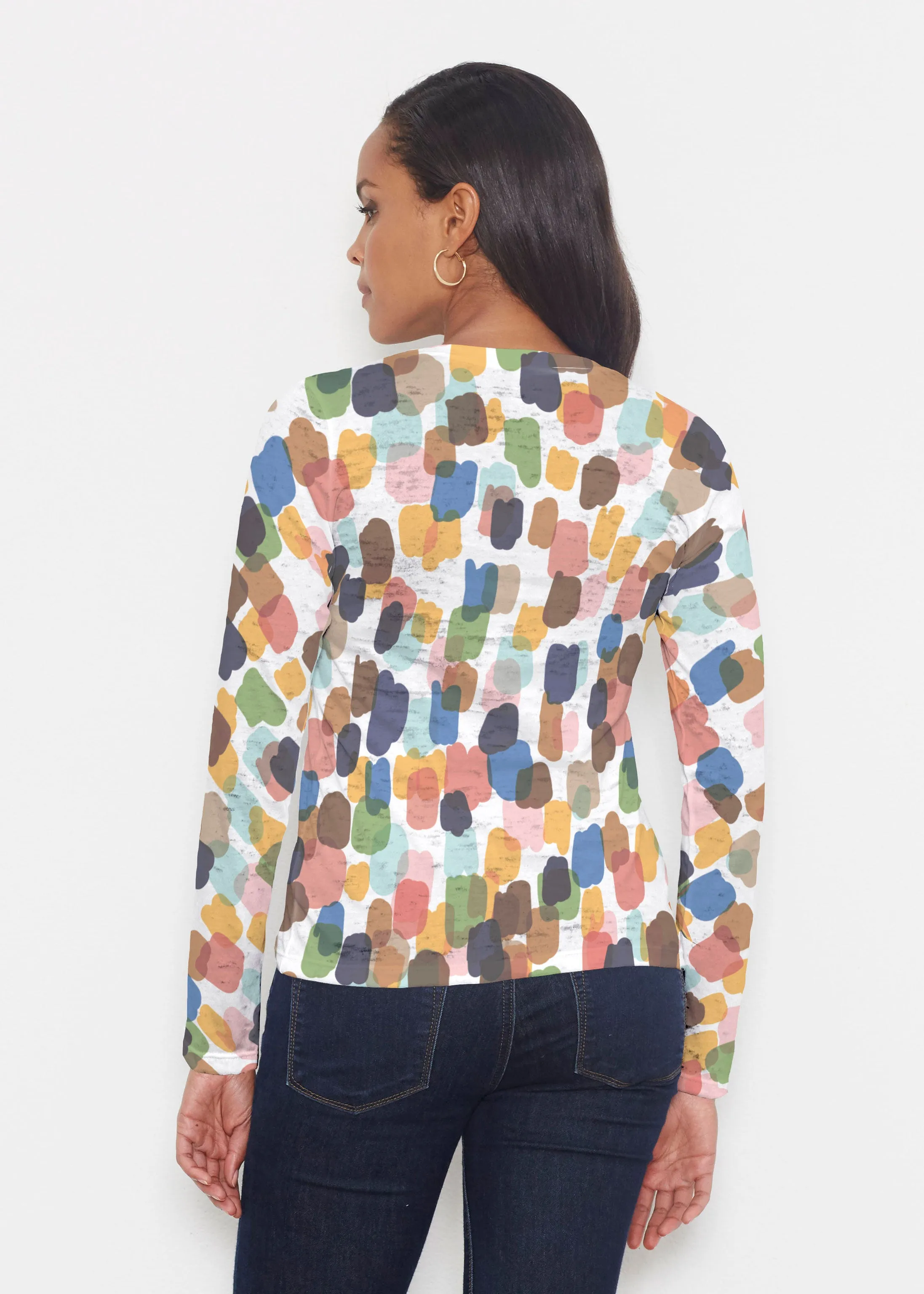 Brushstroke Multi (14293) ~ Signature Long Sleeve Crew Shirt