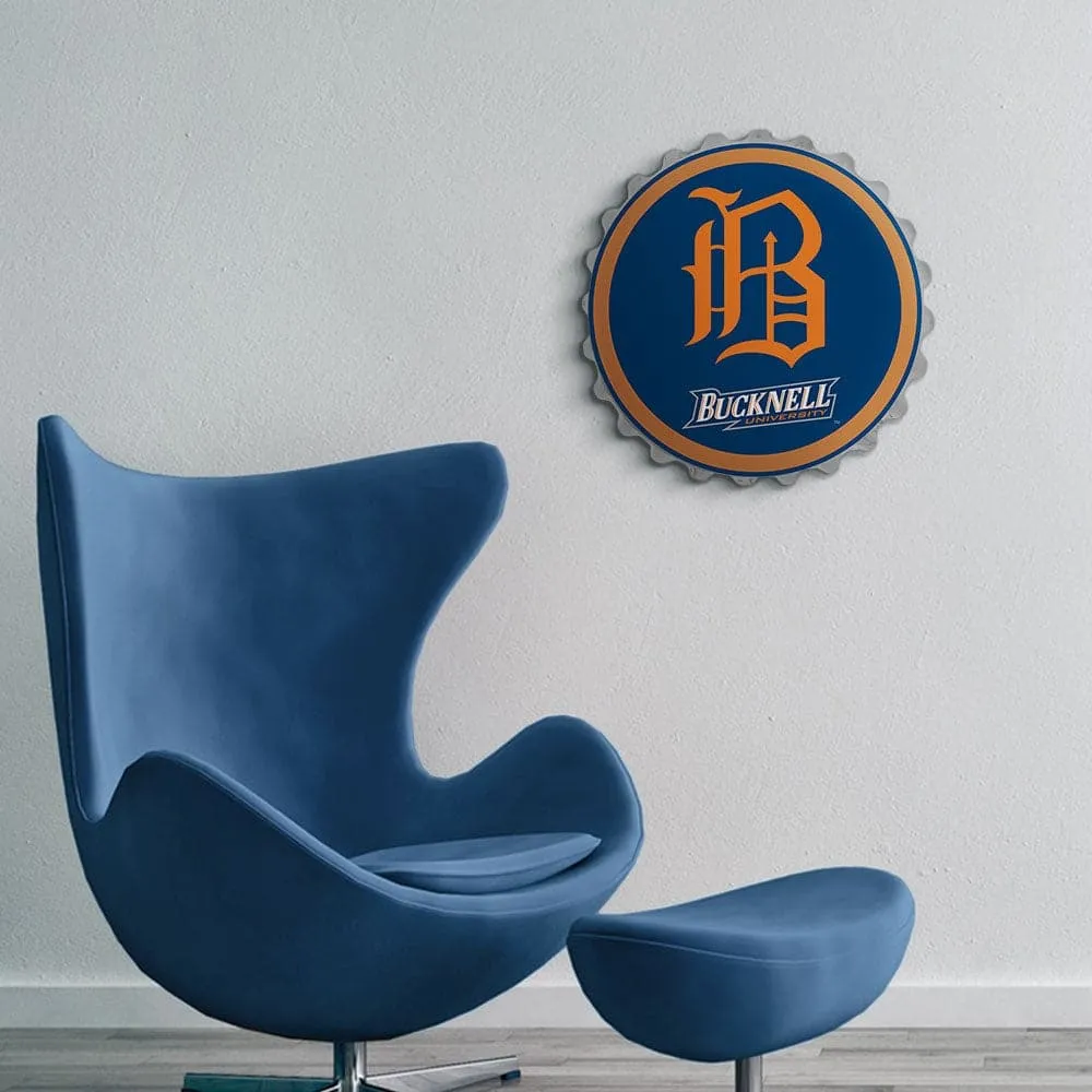 Bucknell Bisons: Script Logo - Bottle Cap Wall Sign