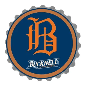 Bucknell Bisons: Script Logo - Bottle Cap Wall Sign