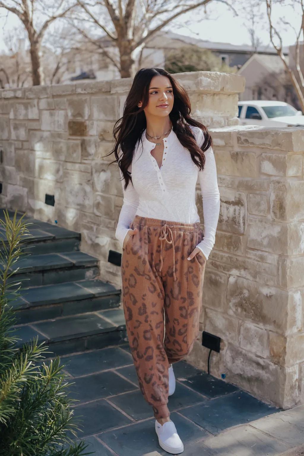 Button Up Henley Crew Neck