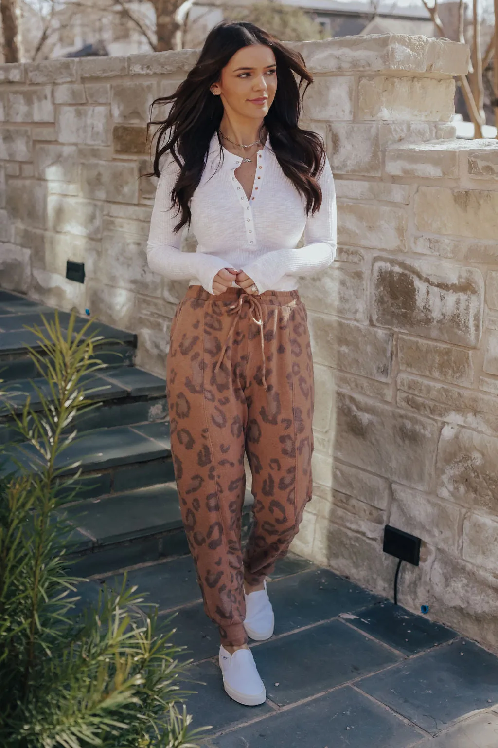 Button Up Henley Crew Neck