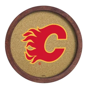 Calgary Flames: Barrel Top Cork Note Board