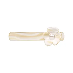 Camellia Pearl Small White Alba Hair Clip