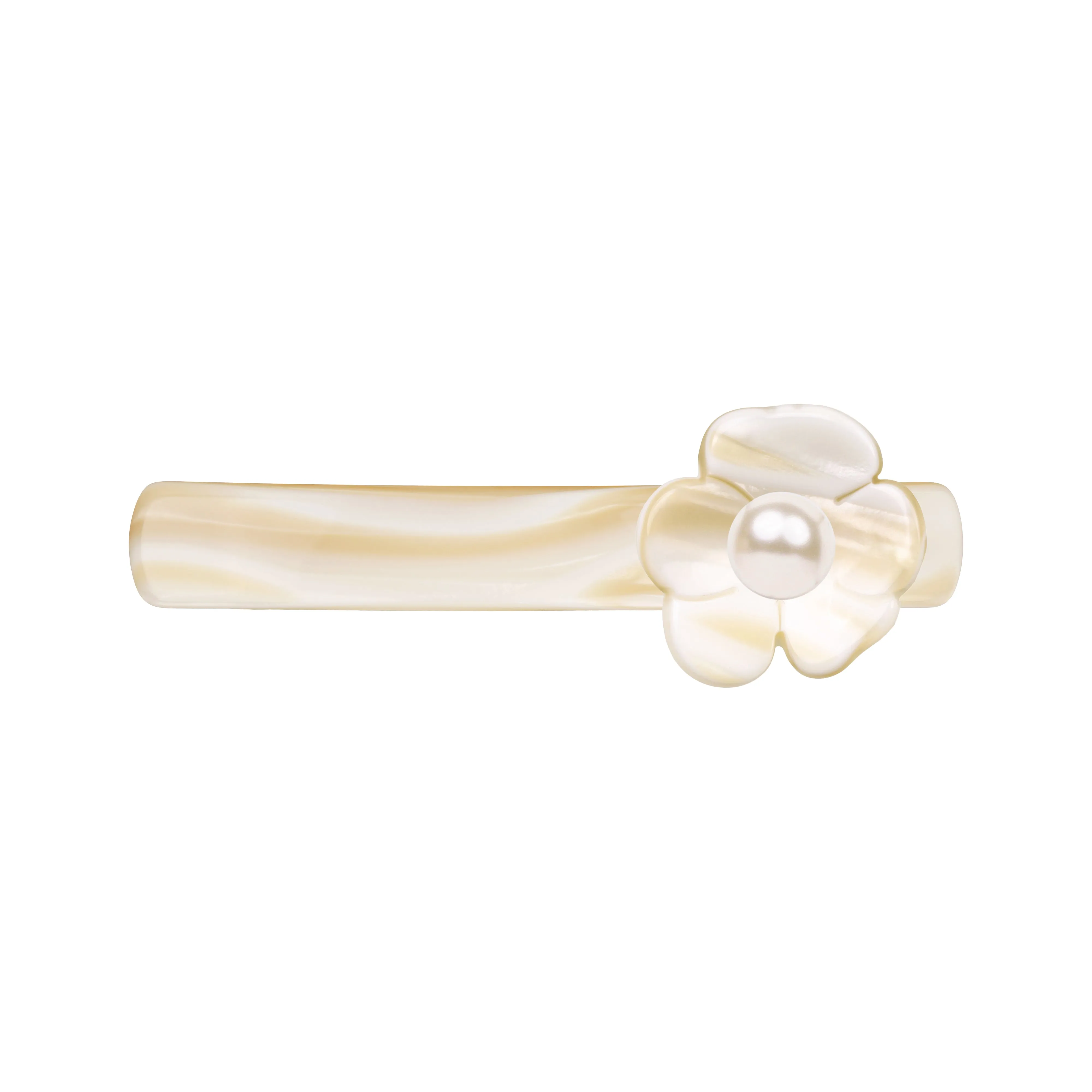 Camellia Pearl Small White Alba Hair Clip