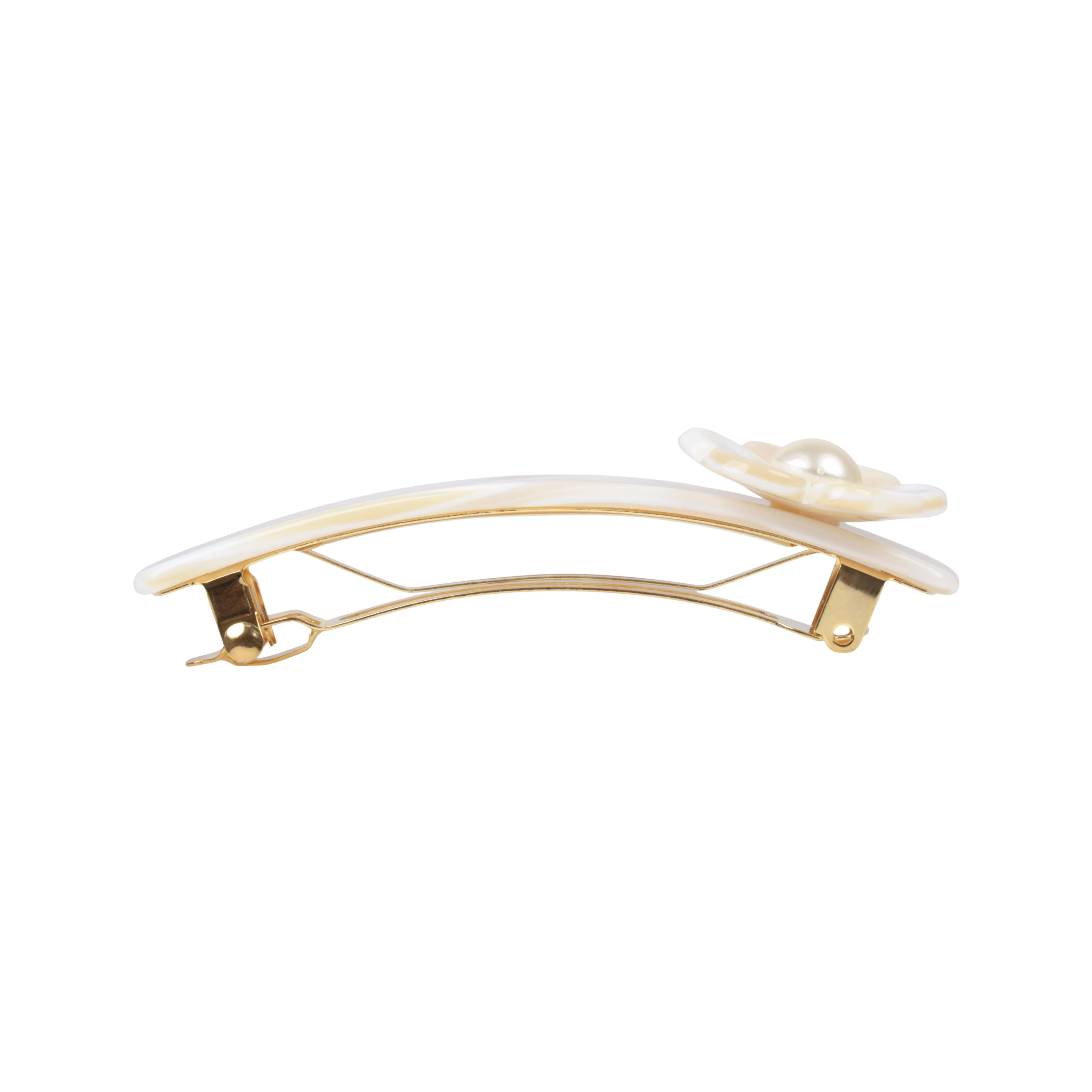 Camellia Pearl Small White Alba Hair Clip