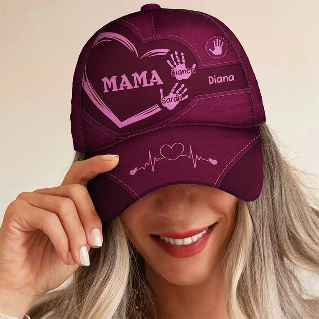 Christianartbag Cap, Grandpa Dad Kids Handprints Cap, Personalized Cap, Cap for Dad, CABCAP07230524.