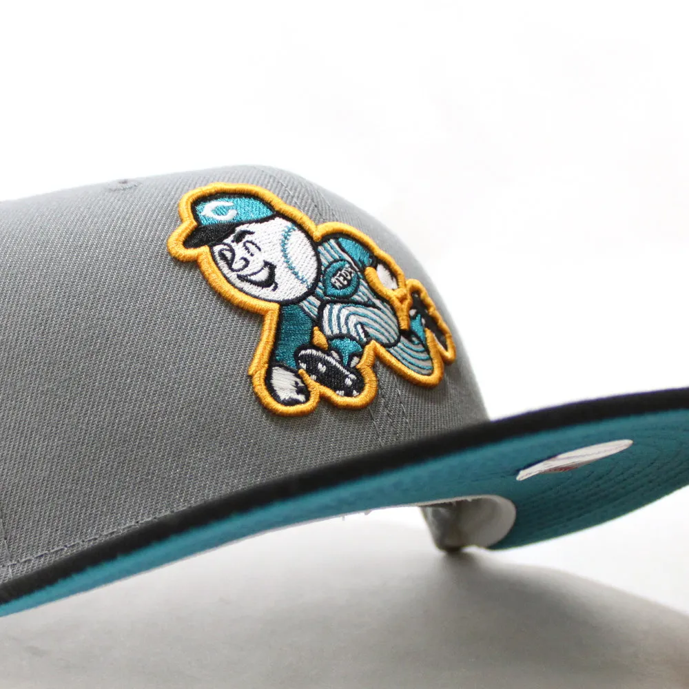 Cincinnati Reds 1970 AllStar Game Retro New Era 59Fifty Fitted Hat (GITD Gray Black Teal Under Brim)