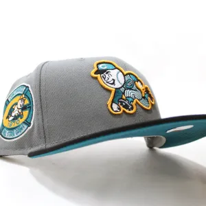 Cincinnati Reds 1970 AllStar Game Retro New Era 59Fifty Fitted Hat (GITD Gray Black Teal Under Brim)