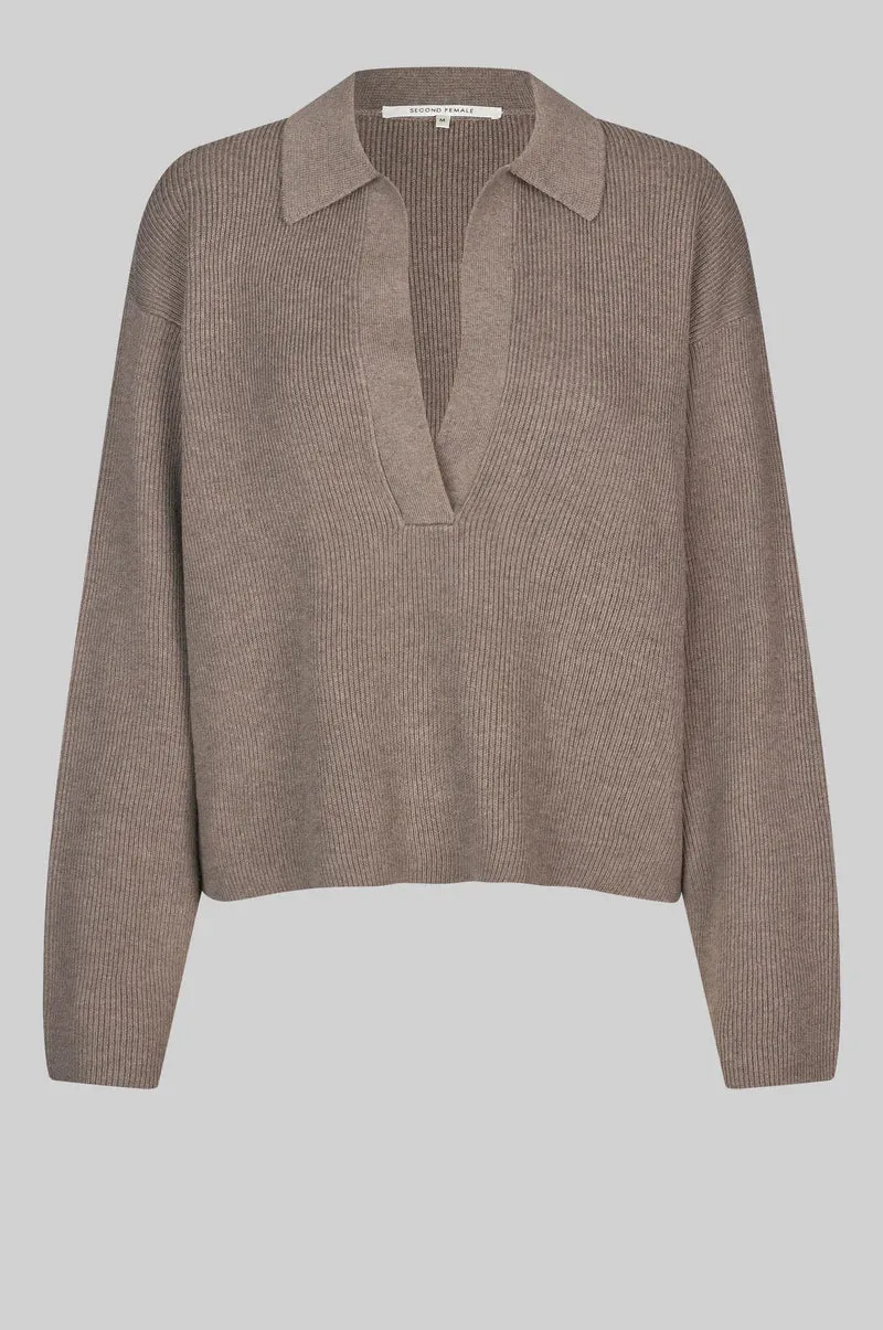 Colada Collar Knit - Morel