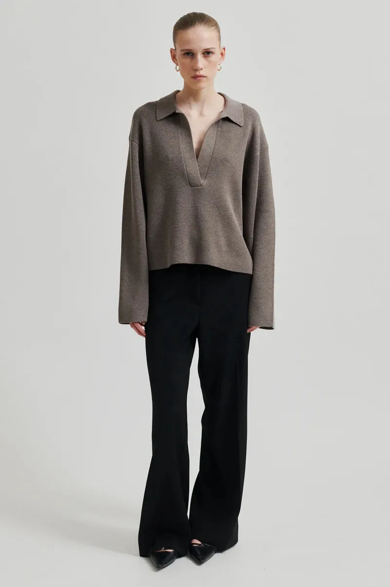 Colada Collar Knit - Morel