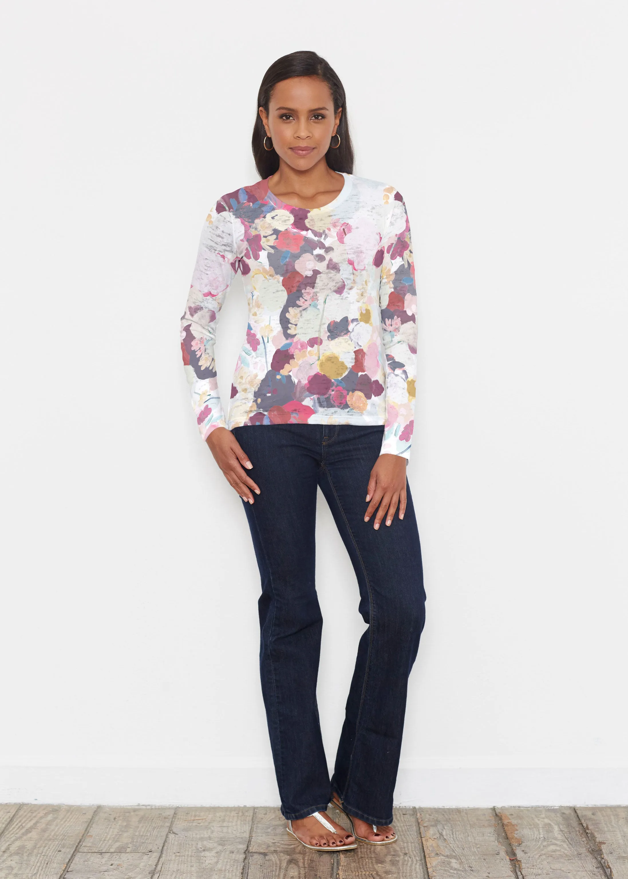 Colorful Poms (8063) ~ Signature Long Sleeve Crew Shirt