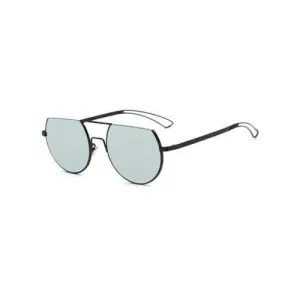 Cool Hollow Out Leg Scrape Off Top Mirror Sunglasses - Grey Blue