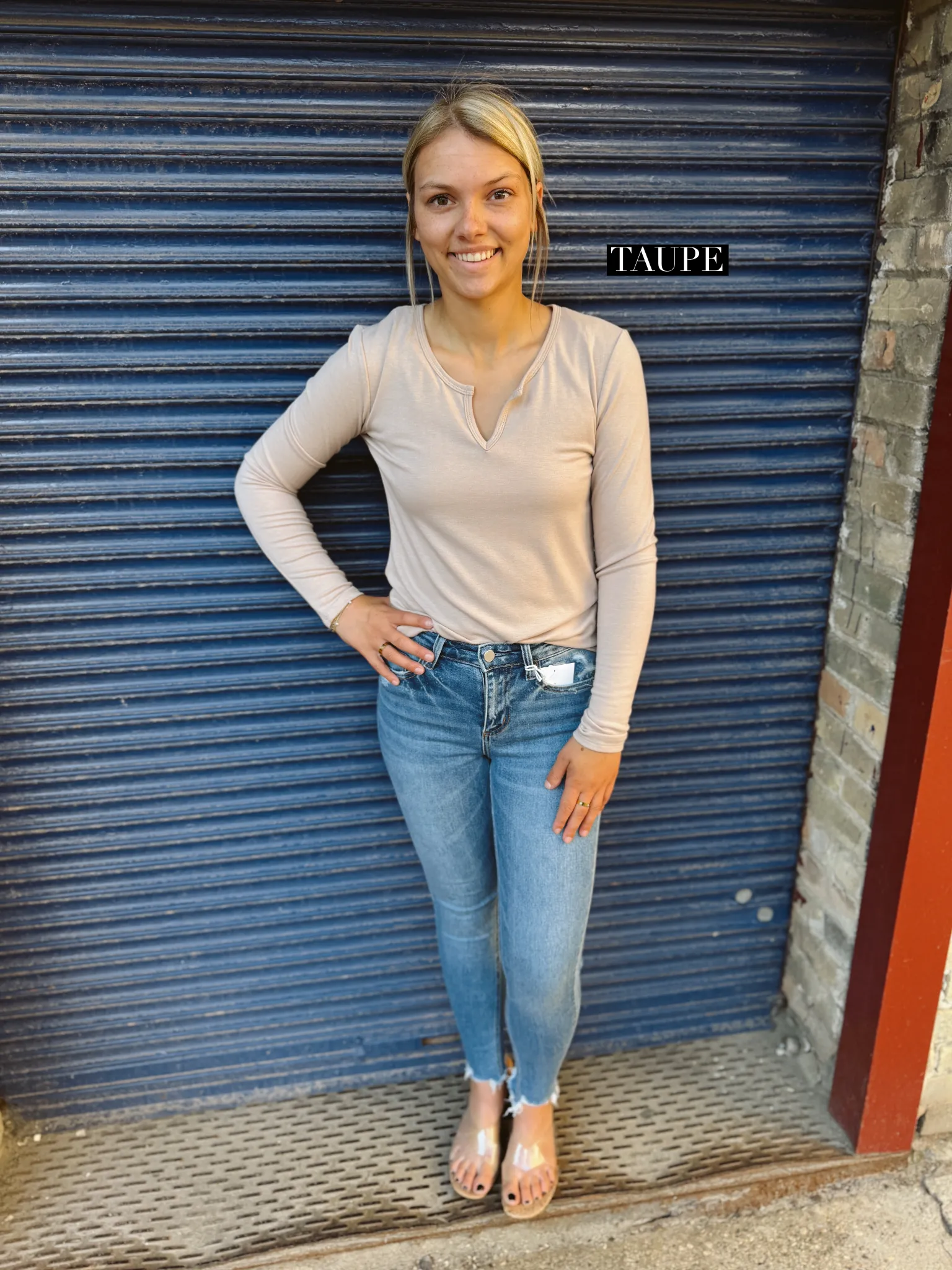 Cool Ultra Soft Notched Long Sleeve Top