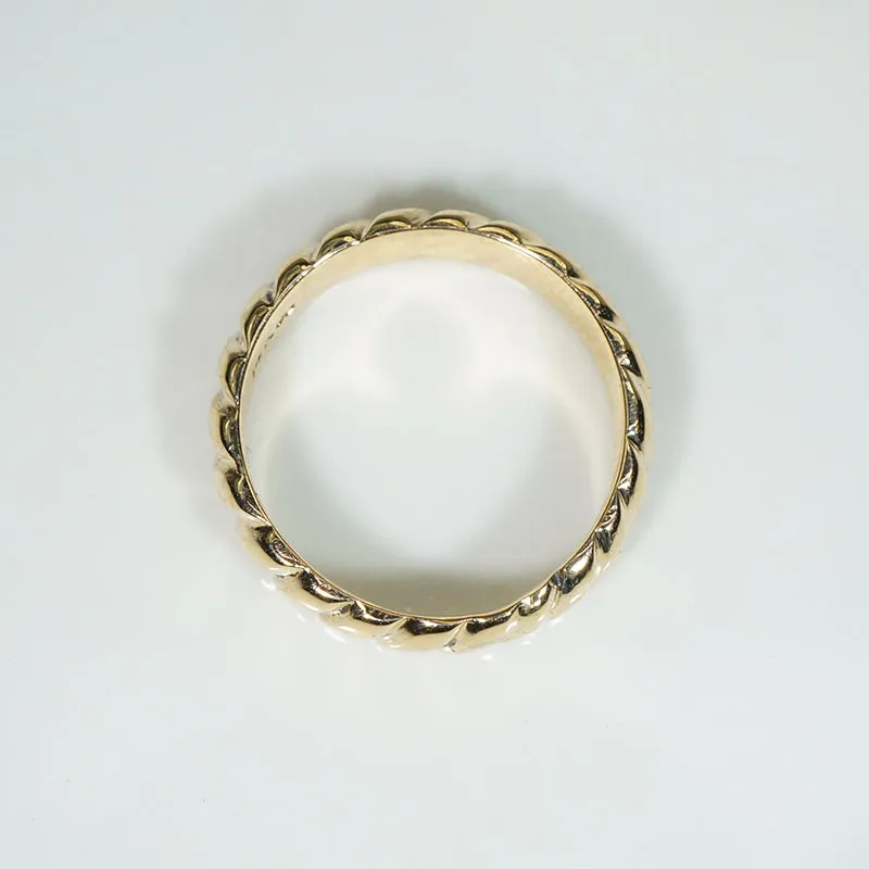 Cool Vintage Gold Wave Wedding Band