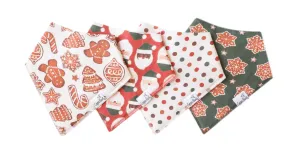 Copper Pearl Christmas Gingerbread Baby Bandana Bib Set (4 Pack)
