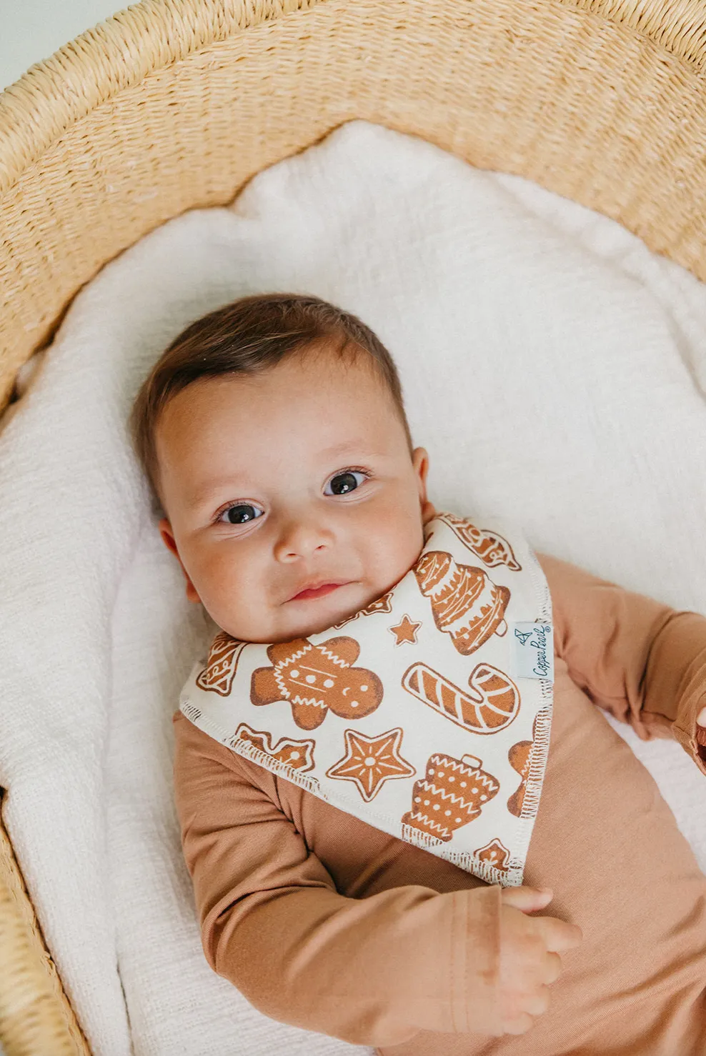 Copper Pearl Christmas Gingerbread Baby Bandana Bib Set (4 Pack)