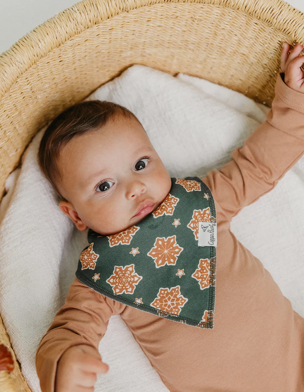 Copper Pearl Christmas Gingerbread Baby Bandana Bib Set (4 Pack)