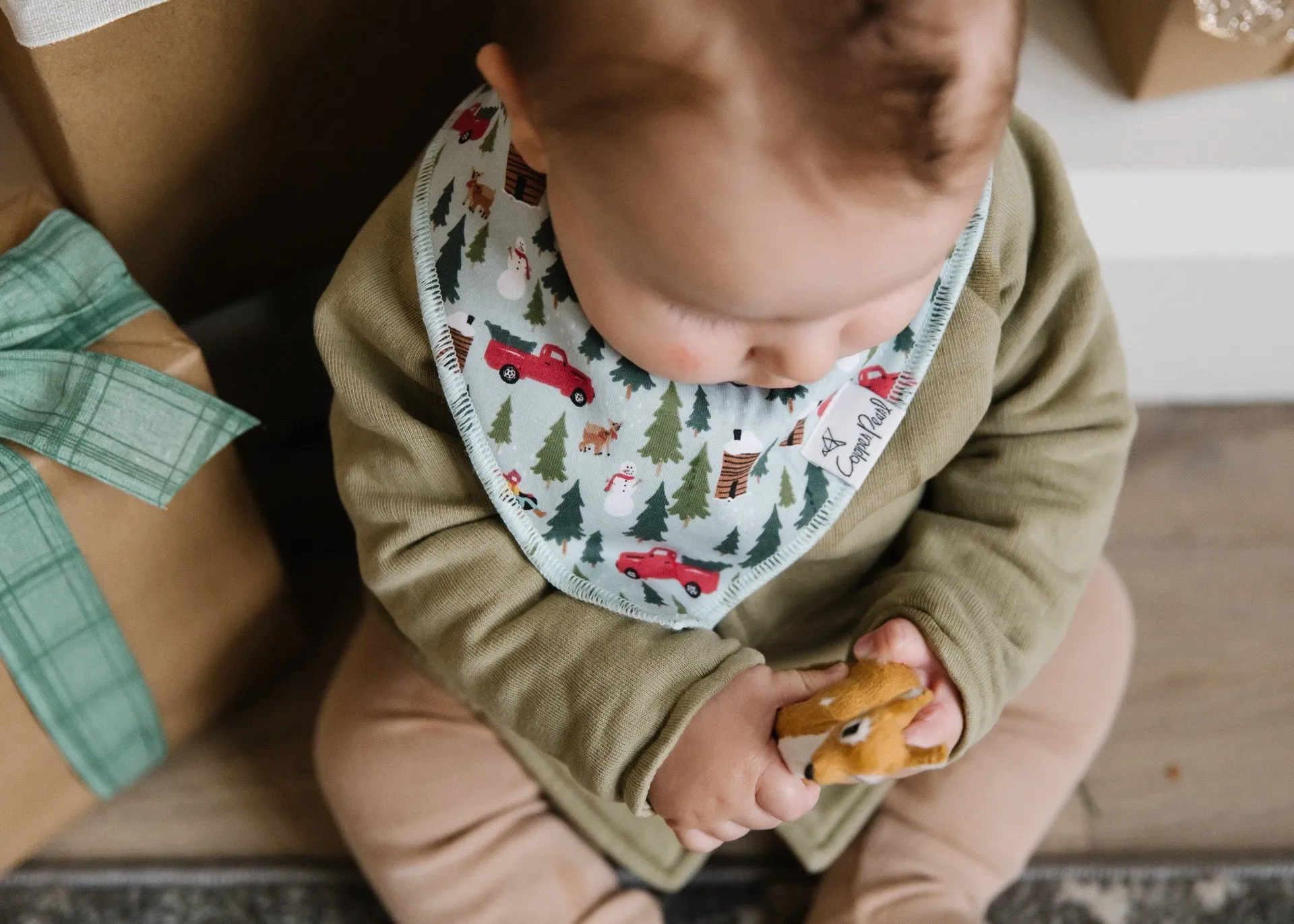 Copper Pearl Kringle Bandana Bib Set