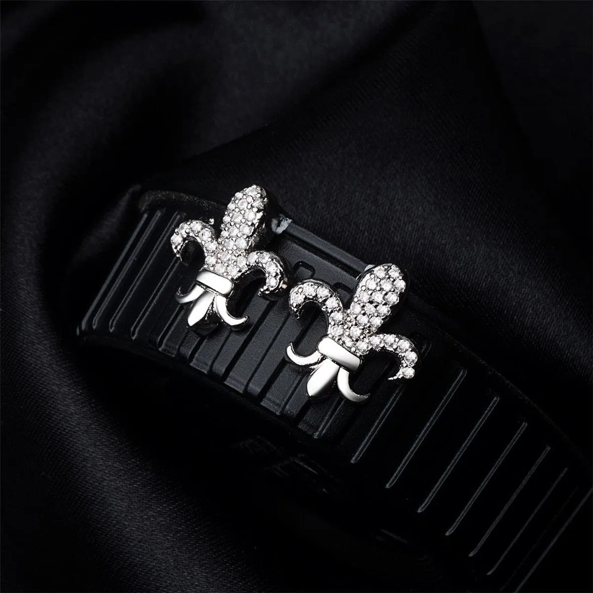 Cubic Zirconia & Silver-Plated Octopus Stud Earrings