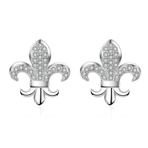 Cubic Zirconia & Silver-Plated Octopus Stud Earrings