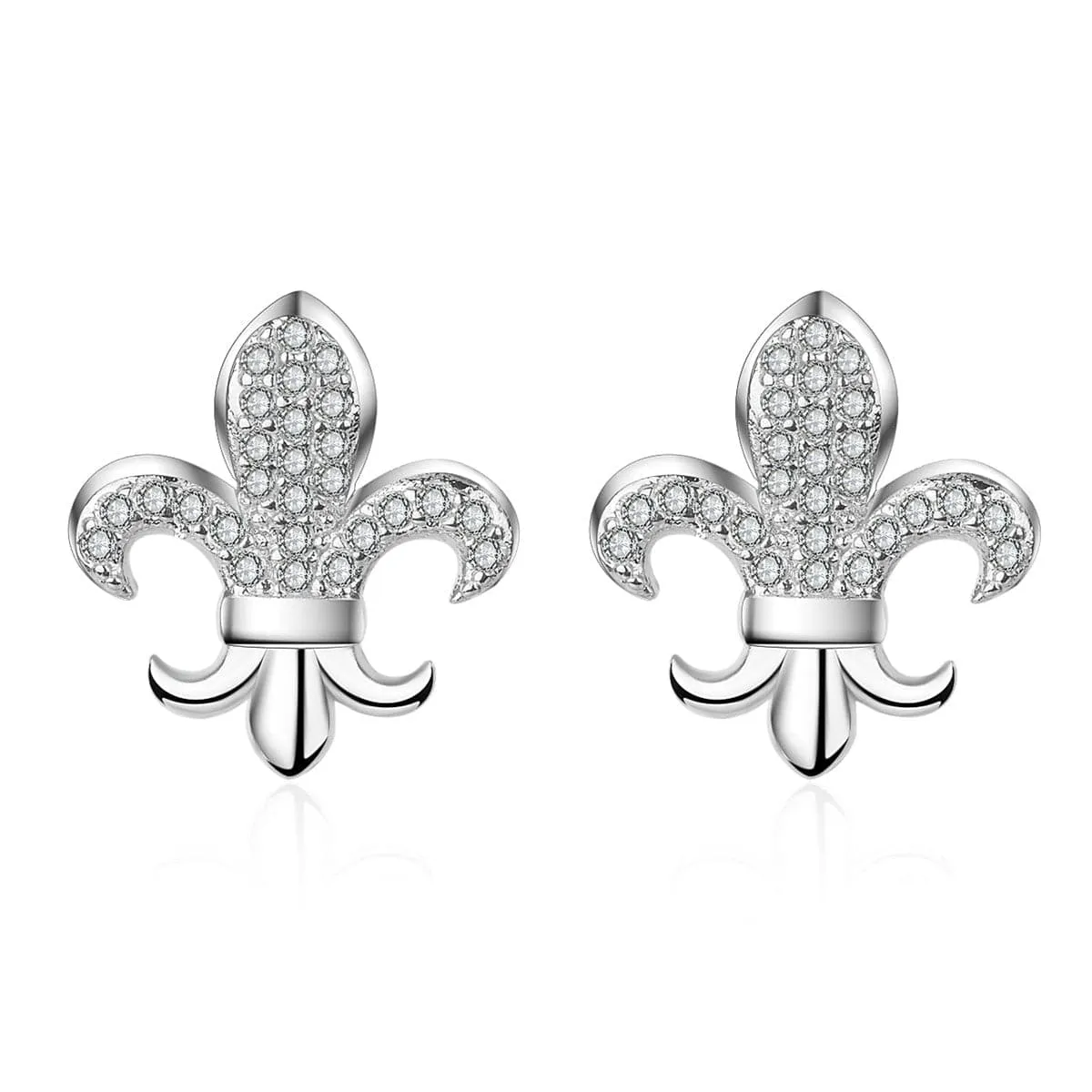 Cubic Zirconia & Silver-Plated Octopus Stud Earrings