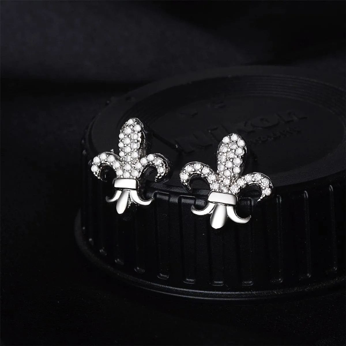 Cubic Zirconia & Silver-Plated Octopus Stud Earrings