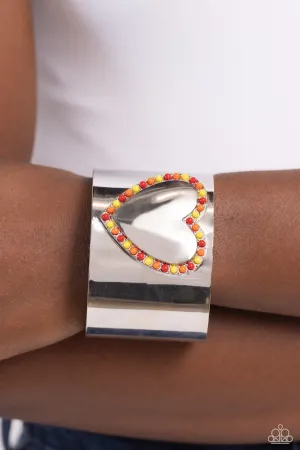 Cuffing Season - Red Bracelet - Paparazzi Accessories