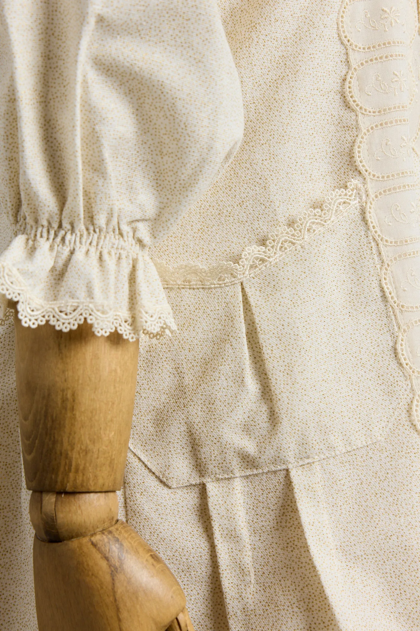 Custard Dress Cream in Gold Glitter