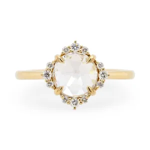 Custom 0.95ct Rose Cut Diamond Engagement Ring