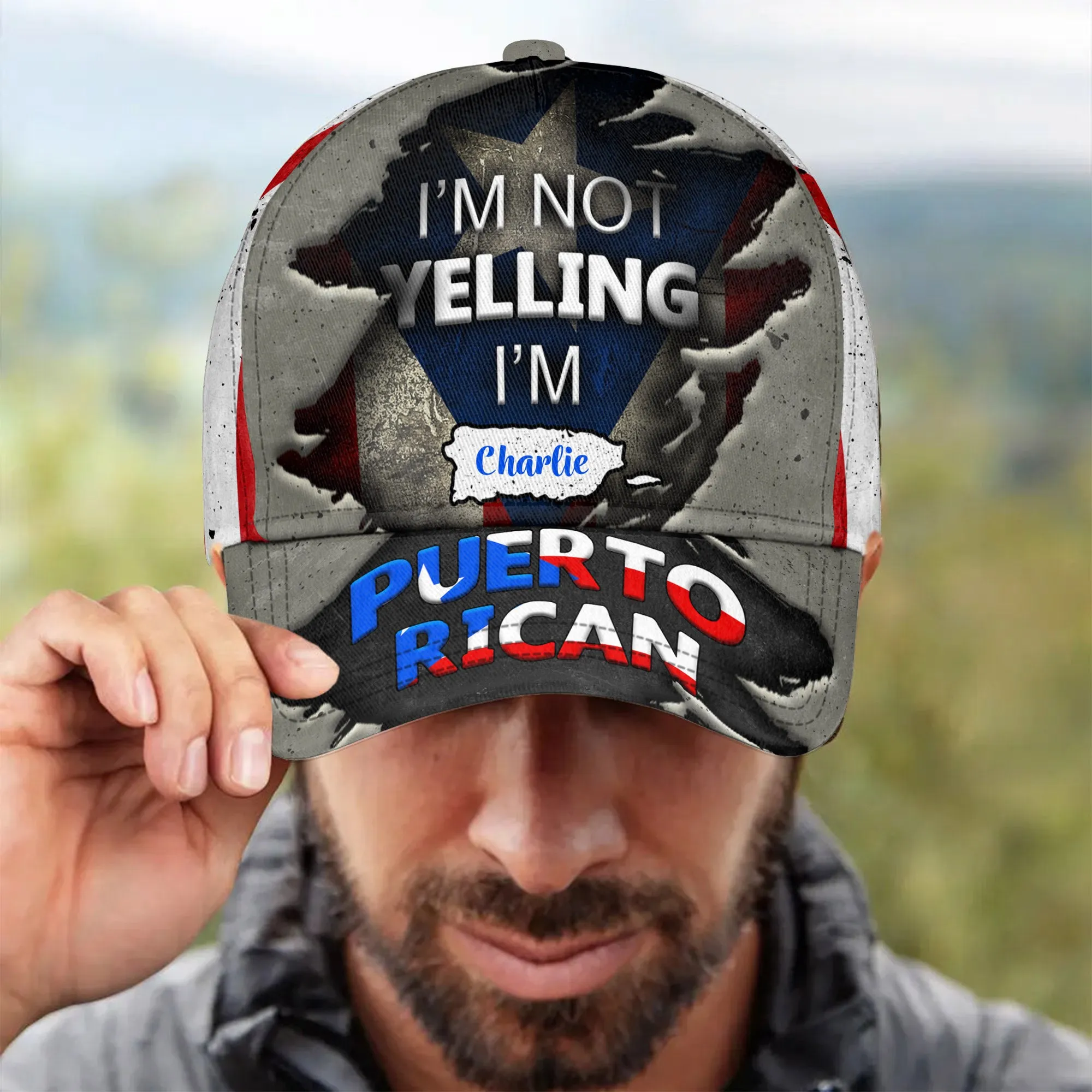Custom I'm Not Yelling I'm Puerto Rican Classic Cap With Your Name