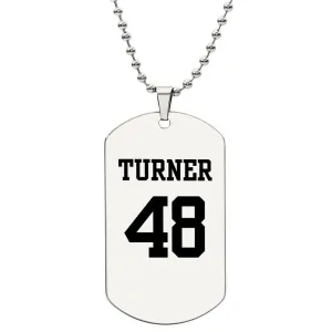 Custom Sports Name and Number Dog Tag w/ Engraving Available