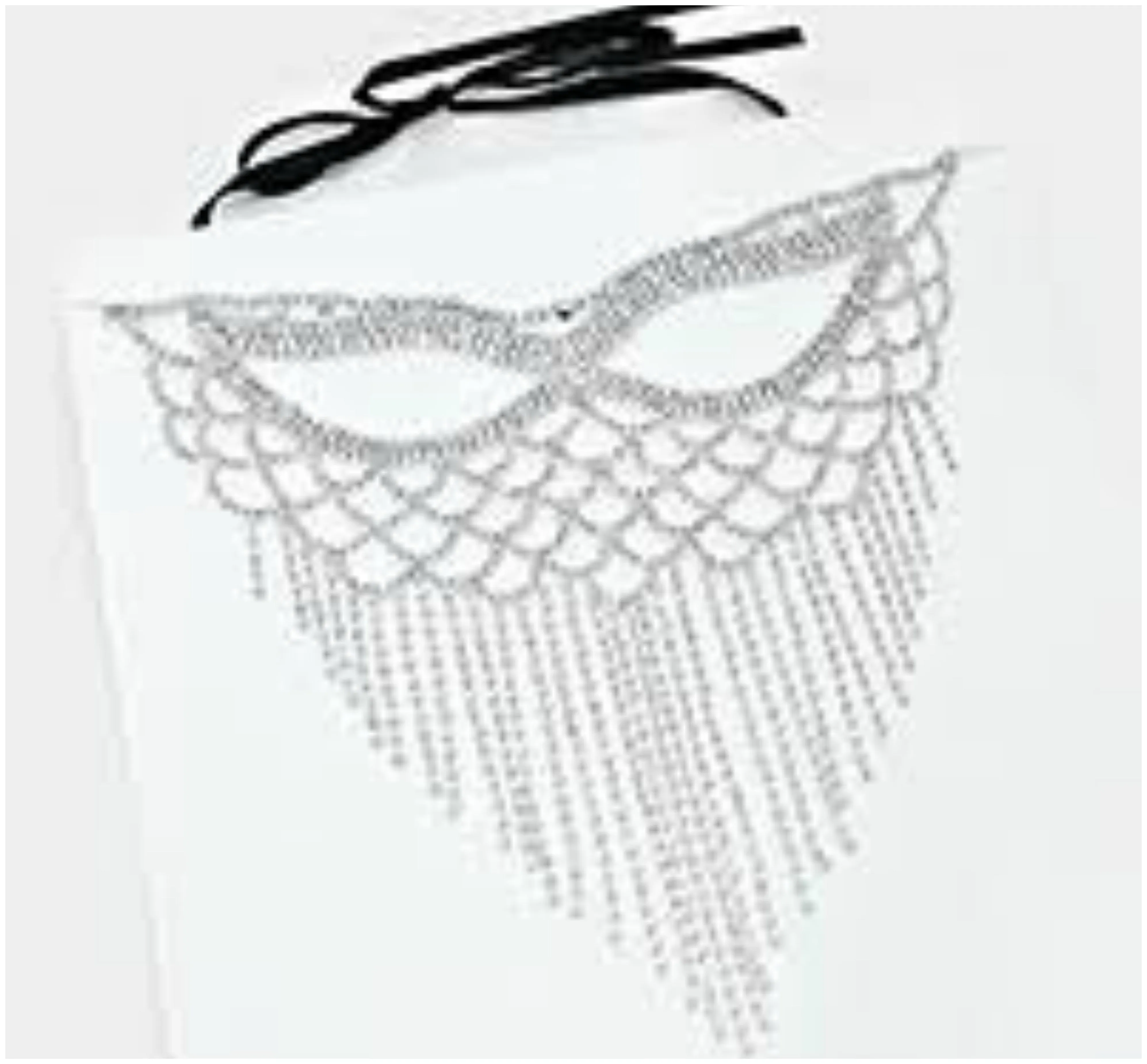 Dalita Fringe Crystal Masquerade Mask | Silver | Crystal