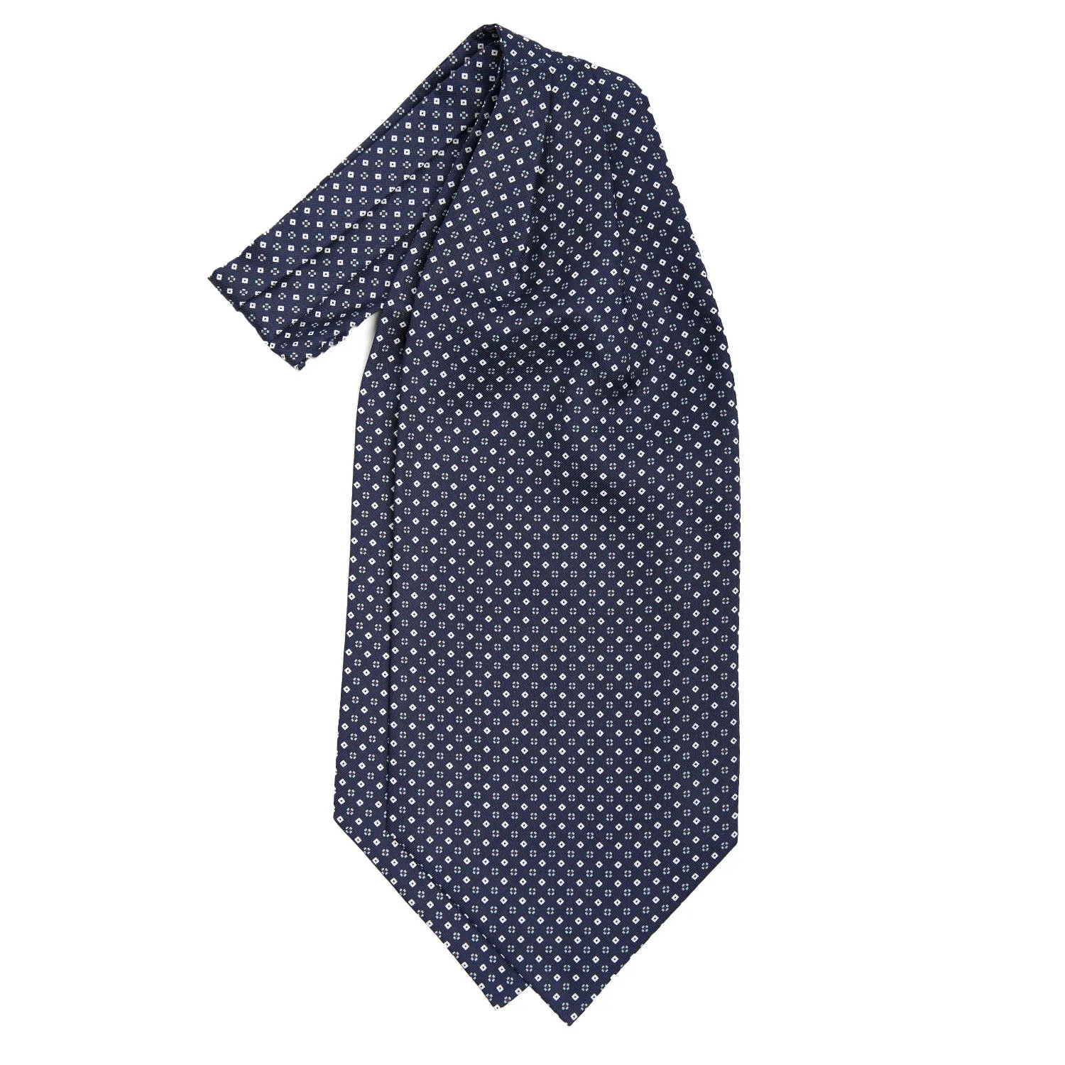 DARK BLUE SILK ASCOT TIE