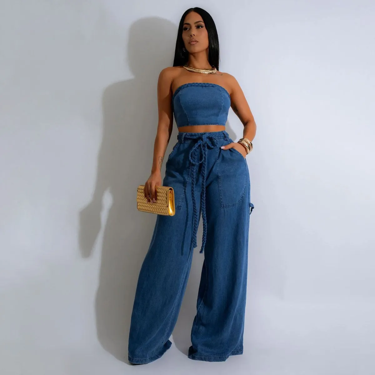 Denim Two-Piece Set