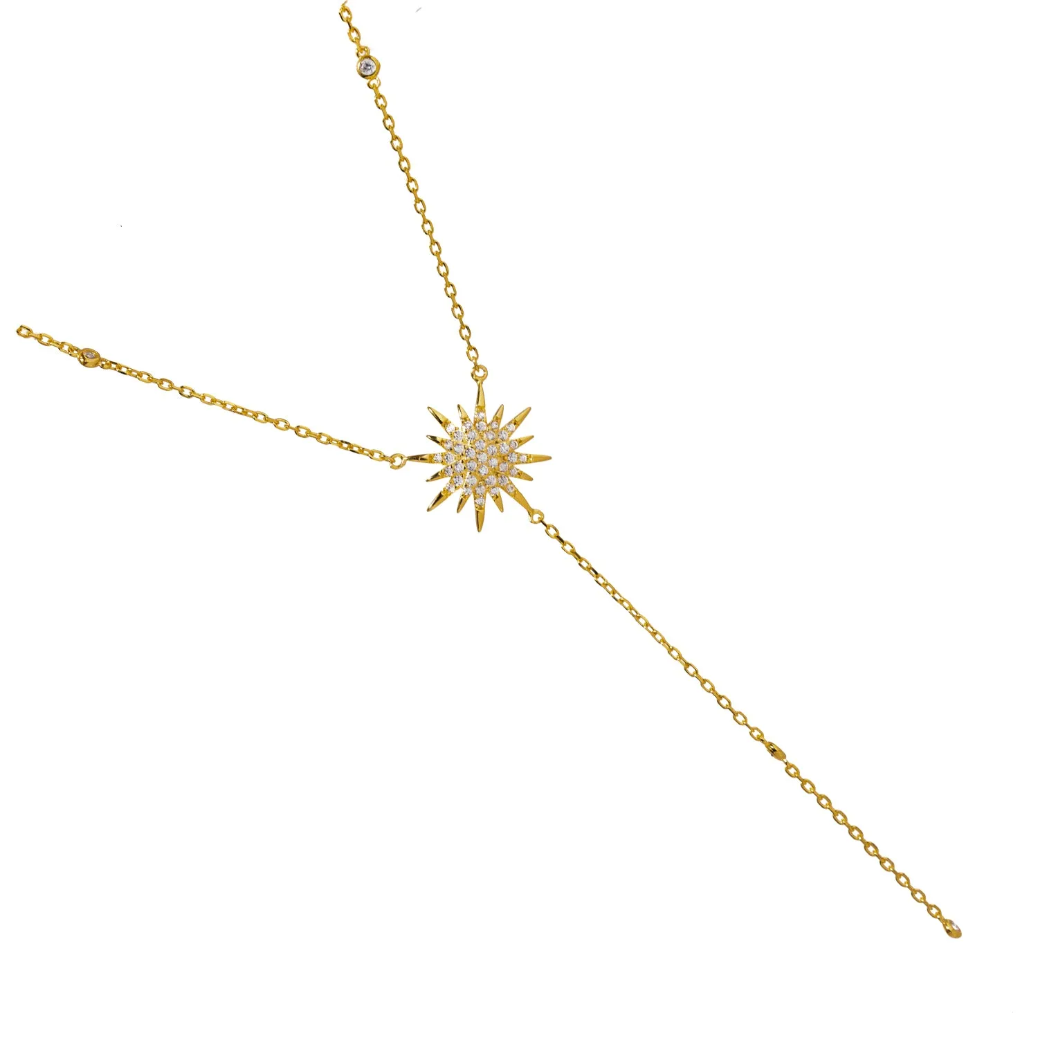 Diamond & Gold Sun Pendant Fashion Design Necklace