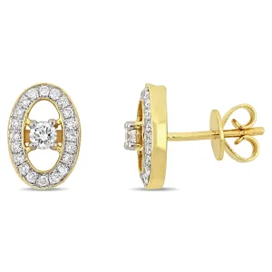 Diamond Floating Halo Oval Stud Earrings