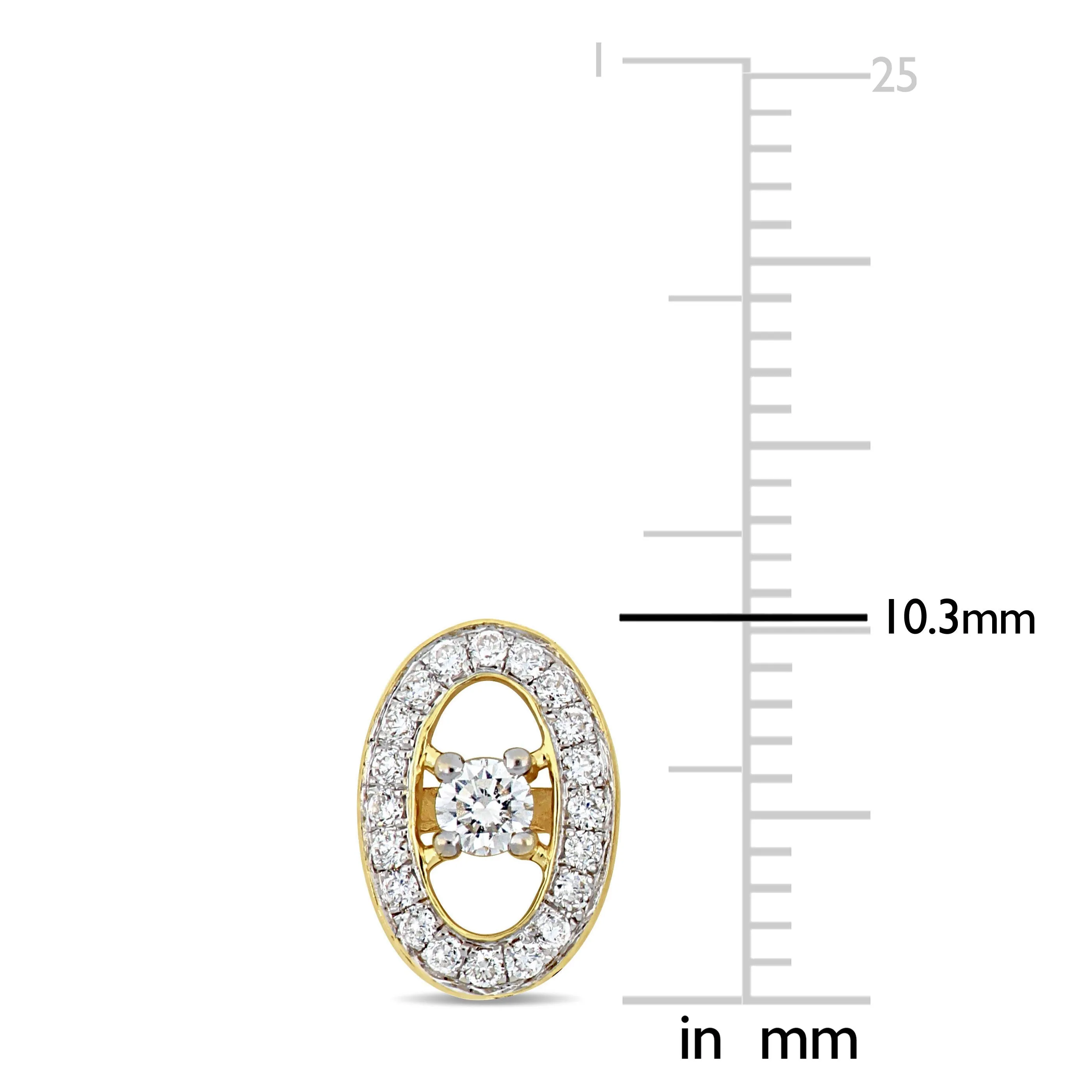 Diamond Floating Halo Oval Stud Earrings