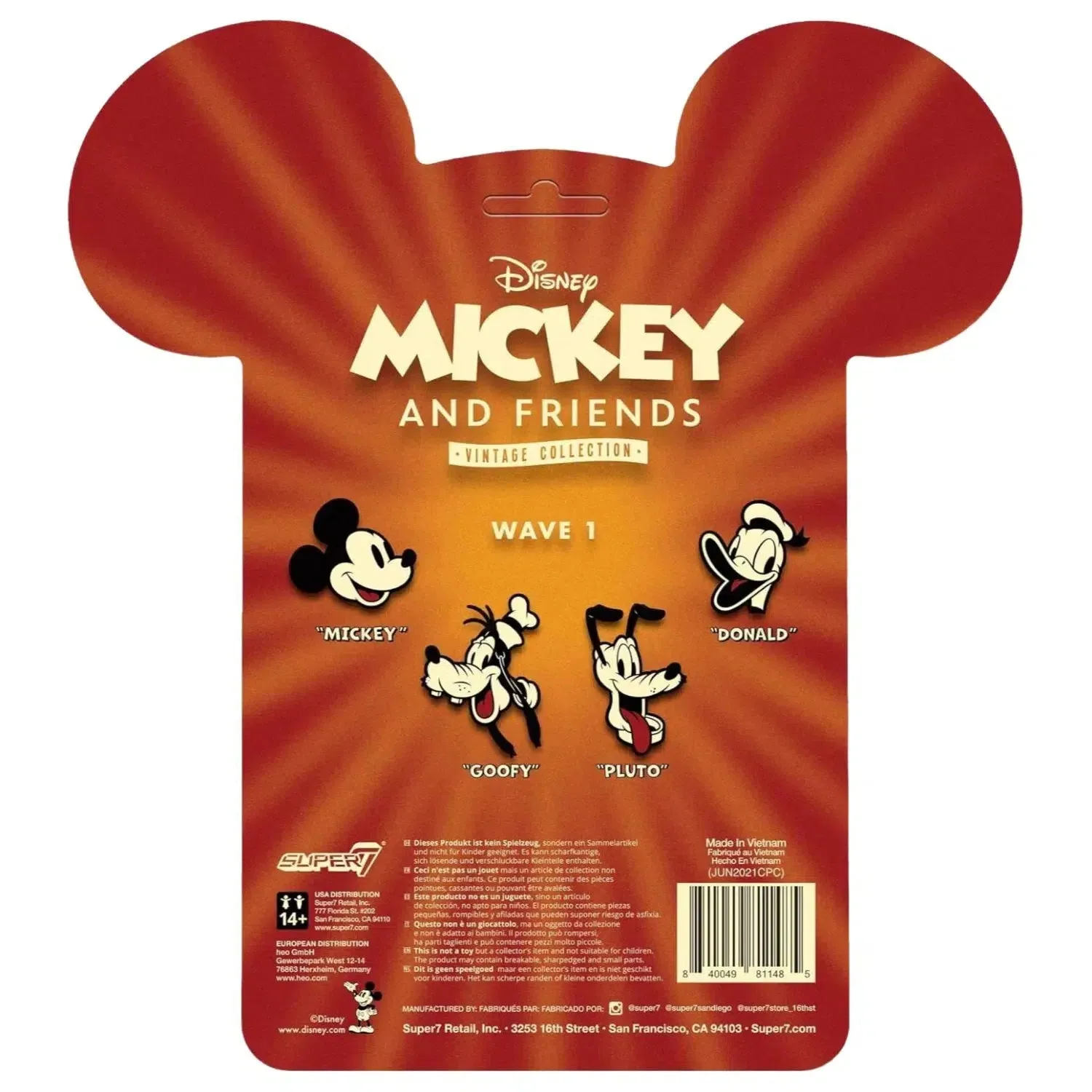 Disney's Mickey & Friends - Pluto Action Figure - Super7 - ReAction Figures Series, Vintage Collection Wave 1