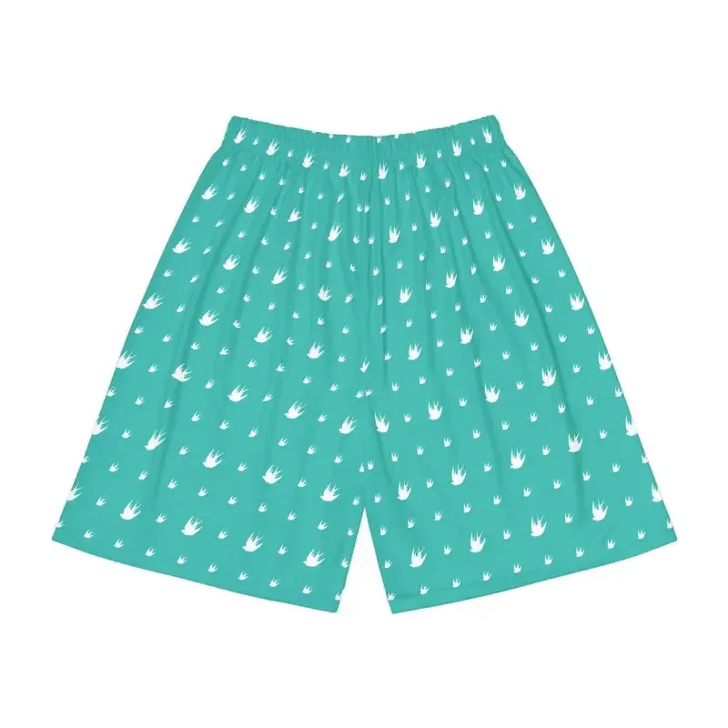 Dynamic Mens Sports Shorts with Birds Pattern