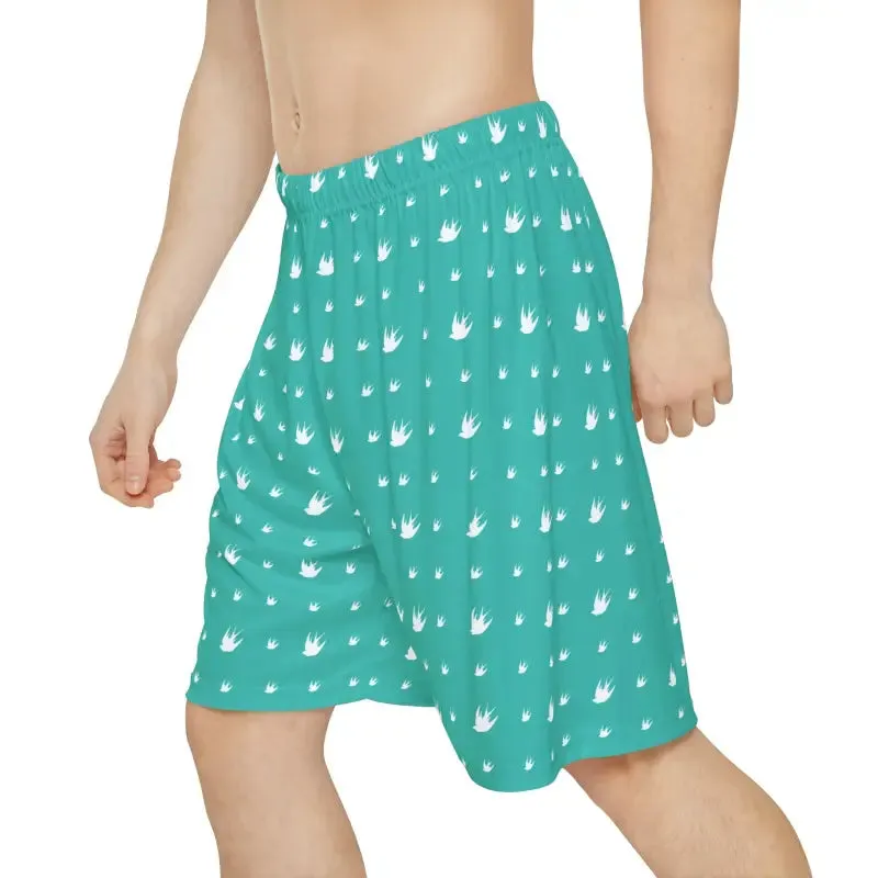 Dynamic Mens Sports Shorts with Birds Pattern
