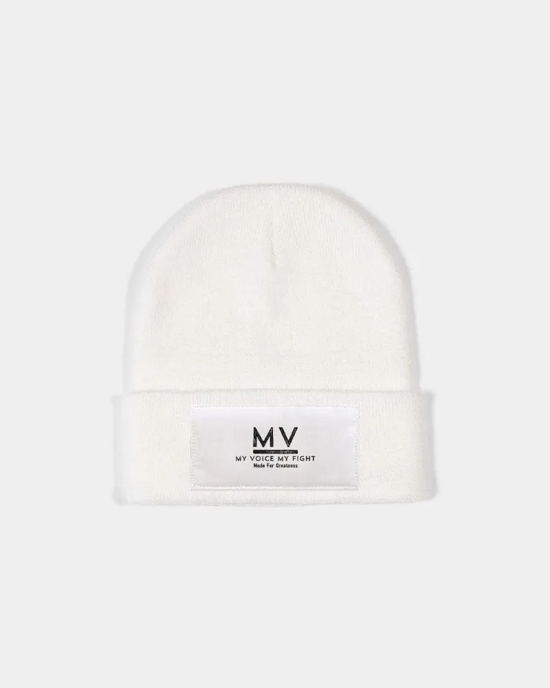 Dynamic MV Solid White Knit Beanie