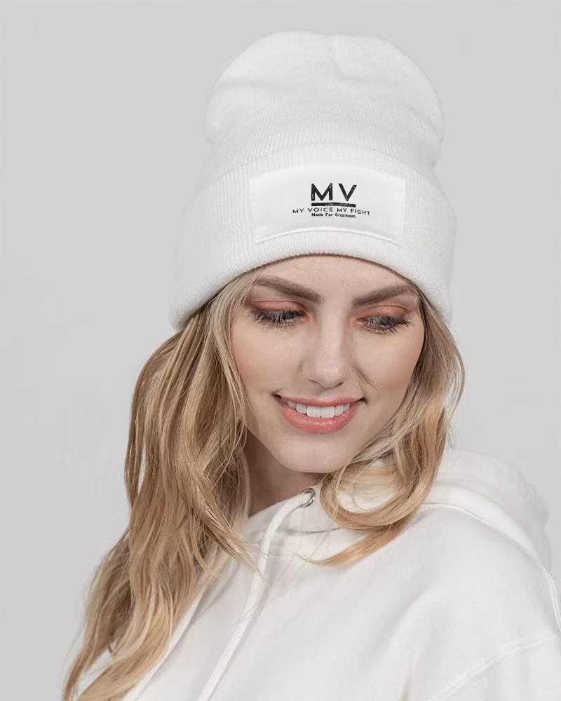 Dynamic MV Solid White Knit Beanie