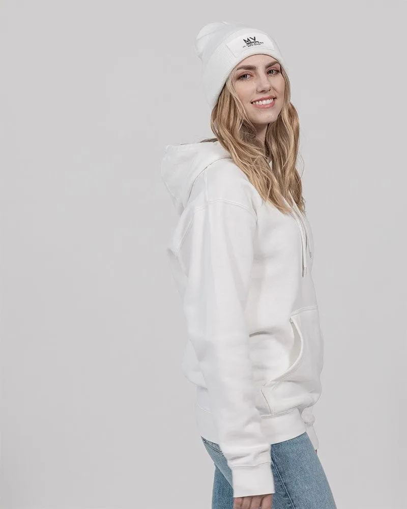 Dynamic MV Solid White Knit Beanie