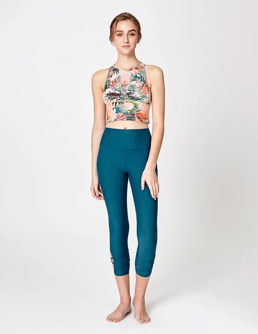 easyoga LA-VEDA Noble Cropped Tank - FA3 Blossom Feast
